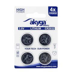 Μπαταρία Lithum CR2032 Li-MnO2 3V/210mAh Akyga AKY2100 4pcs.