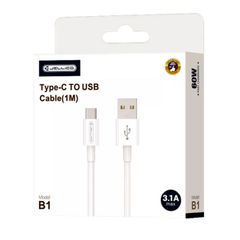 Καλώδιο USB-A to USB-C 3.1A 1M JELLICO B1 White