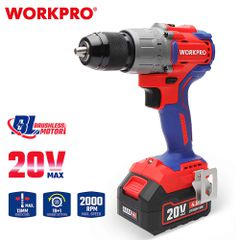 Δραπανοκατσάβιδο Μπαταρίας 20V Brushless | 2x4Ah | 60Nm | 19+1 Ρυθμίσεις Ροπής | 2 Χρόνια Εγγύηση WP390008 - Workpro