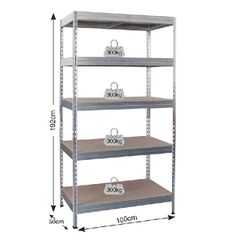 BULLE ΡΑΦΙΕΡΑ ΜΕΤΑΛΛΙΚΗ 100x50x192 ΓΑΛΒ. 300kg 5 ΡΑΦΙΑ (610415)