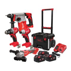 M18™ BLPP4A-503P Brushless Σετ Κρουστικό Δραπ/δο & Περ/κό Σκαπτικό Πιστολέτο & Γωνιακός Τροχός & Παλμικό Κατσαβίδι 18V (3x5.0Ah) - 18V - 20V - MILWAUKEE (#3990991)