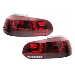 Πισινά Φανάρια Set Για Vw Golf VI (6) 08-12 Full Led Dynamic GTI R20 Look Σκούρο Κόκκινο/Λευκό VLand-thumb-5