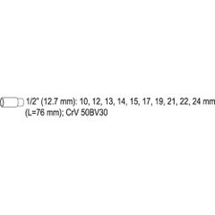 YATO ΚΑΡΥΔΑΚΙΑ 1/2" ΣΕΤ 10ΤΜΧ.YT-38861 (20038861)