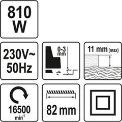 YATO ΠΛΑΝΗ ΗΛΕΚΤΡΙΚΗ 810W YT-82141 (20182141)
