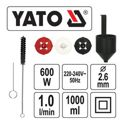 YATO ΠΙΣΤΟΛΙ ΒΑΦΗΣ ΚΑΤΩ ΔΟΧΕΙΟ 1ΛΤ 600W YT-82553 (20182553)