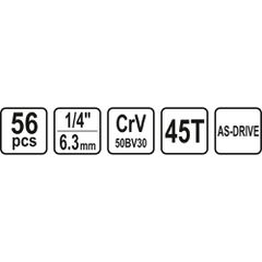 STHOR ΚΑΣΕΤΙΝΑ ΚΑΡΥΔΑΚΙΑ 1/4" ΣΕΤ 56ΤΜΧ. 58643 (22058643)