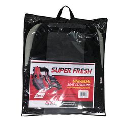 Πλατοκαθίσματα Μπροστινά Πετσέτα Super Fresh Μαύρο-Γκρι 2 Τεμάχια-thumb-3