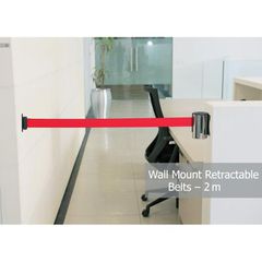 Next Systems Επιτοίχιος εκτεινόμενος ιμάντας 4m κόκκινου χρώματος με υποδοχέα (WSR-400)