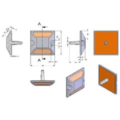 Next Systems Ανακλαστήρας οδοστρώματος αλουμινίου με σφήνα (KDH-RS-2)