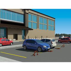 Next Systems Μπάρα parking τρίποδη από σωλήνα Ø40mm με λουκέτο σε κόκκινο χρώμα (SPB-3L)