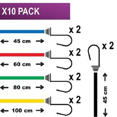 Master Lock Χταπόδι 2 άκρων με διπλό γάντζο, 10 τεμ διάφορα μεγέθη (304300112)