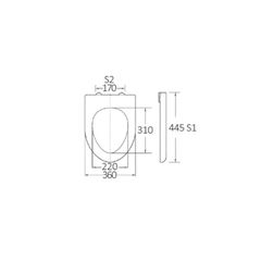 BORMANN ΚΑΛΥΜΜΑ ΛΕΚΑΝΗΣ ARIES SOFT CLOSE 2280gr, DUROPLAST 445x360mm BTW1070 (056621)