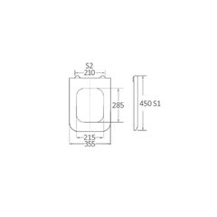 BORMANN ΚΑΛΥΜΜΑ ΛΕΚΑΝΗΣ HYDRA SOFT CLOSE 2590gr, DUROPLAST 450x355mm BTW1000 (025740)