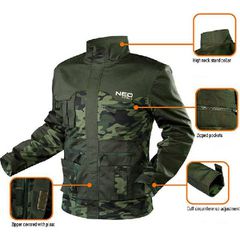NEO TOOLS Μπουφάν εργασίας 255g/m² CAMO (81-211) - S