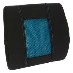 Ανατομικό / Ορθοπεδικό Μαξιλαράκι Μέσης Memory Foam & Gel RK19019 36x33cm μαύρο / μπλε 1 τεμάχιο-thumb-1