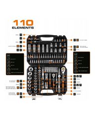 NEO TOOLS Σετ Καστάνια με Καρυδάκια 1/2" και 1/4"110τ. (10-066)