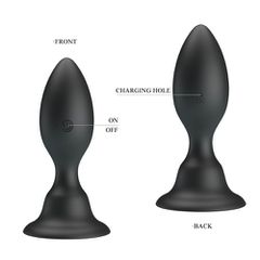 Pretty Love Vibrating Butt Plug with Suction Base BLACK-thumb-8