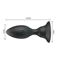 Pretty Love Vibrating Butt Plug with Suction Base BLACK-thumb-1