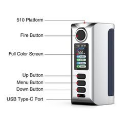 Riva 200W Box Mod – Silver Black-thumb-3