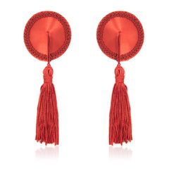 Naughty Toys Red round nipple covers with tassel
