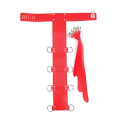 Bondage Red Leather Armbinder Restraints Harness-thumb-1