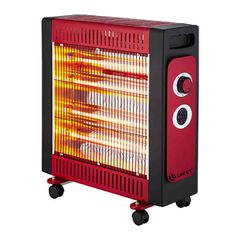 Σόμπα χαλαζία 2200W TCQH89F σε κόκκινο μαύρο χρώμα με 3 θέσεις θέρμανσης και ροδάκια