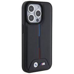 BMW Quilted Tricolor iPhone 15 Pro Case - Black-thumb-3