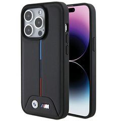 BMW Quilted Tricolor iPhone 15 Pro Case - Black