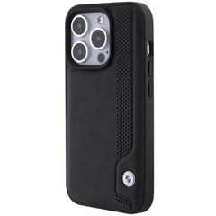 BMW Leather Blue Dots iPhone 15 Pro Max Case - Black-thumb-1