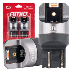 ΛΑΜΠΑΚΙΑ W21/5W 7443 12/24V 6.000K 2xSMD LED FULL CAN-BUS ΚΟΚΚΙΝΟ PRO SERIES AMIO - 2 Τεμ.