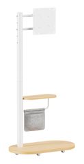 BRATECK βάση τηλεόρασης δαπέδου FS54-22T-02W, 17-43", έως 15kg, με ράφι & ροδάκια, λευκή