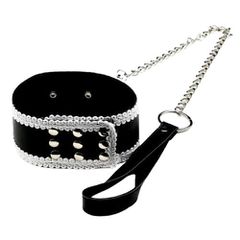 Sexy Adjustable Lace PU Leather Plush Slave Collar-thumb-1