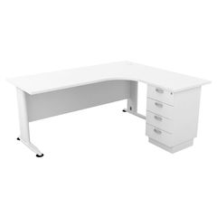 WOODWELL SUPERIOR COMPACT Δεξιά Γωνία Απόχρωση Άσπρο 180x70x75 / 150x60x75cm ΕΟ995,2