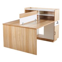 WOODWELL WORKSTATION Γραφείο - Σταθμός Εργασίας 2 Θέσεων, Melamine Απόχρωση Sonoma-Άσπρο 160x120x75cm ΕΟ4390