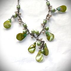 Μακρύ Κολιέ Mother of pearls  Stainless steel από κλείσιμο καταστήματος SST176