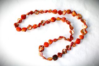 Μακρύ Κολιέ Mother of pearls κοχύλια, Ασήμι sterling silver 925  από κλείσιμο καταστήματος SST178