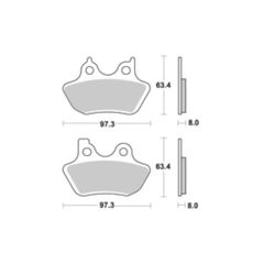 Τακάκια SBS 826H.HS FA299/400 Εμπρ. HARLEY DAVIDSON