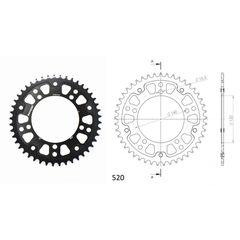Γρανάζι Τροχού SUPERSPROX/RST-1793-45T STEALTH-Μαύρο DL650/1000VSTROM,GSX-R600/750(520),GSF1200/1250BANDIT(520),TRIUMPH/865SCRAM