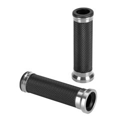 ΧΕΡΟΥΛΙΑ MOTO ALU GRIP ΜΑΥΡΟ/ΑΣΗΜΙ ΧΡΩΜΑ 22mm+25mm 12cm LAMPA - 2 τεμ.