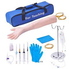 VEVOR Phlebotomy Practice Kit, IV Venipuncture Intravenous Training Kit, High Simulation IV Practice Arm Kit with Carrying Bag, Practice and Perfect IV Skills, για φοιτητές Νοσηλευτές και επαγγελματίε