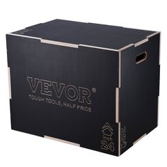 VEVOR 3 σε 1 Plyometric Jump Box, 30/24/20 Inch Wooden Plyo Box, Platform & Jumping Agility Box, Anti-slip Fitness Step Up Box for Home Gym Training, Conditioning Strength Training, Μαύρο
