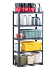 Ράφια αποθήκευσης VEVOR 16" D x 32" Π x 63" Υ Ράφια αποθήκευσης γκαράζ 5 επιπέδων