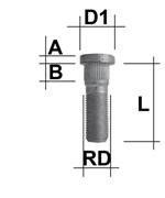 Μπουζόνι Τροχού Πολύσφηνο - M12x1,25 / RD:13mm /  L: 50 mm - (M1225RE501)