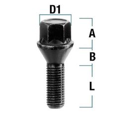 Μπουλόνι Τροχού M14X1,25 / Κωνικό 60° / Κλειδί: 17X13 / Μήκος: 25mm / Kh23