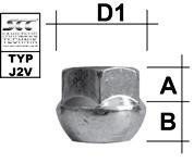 Παξιμάδι Τροχού M14X1,5 Μ/ Πομπέ / Κλειδί17  R12  KH18  Ανοιχτού Τύπου - (M1415KUOS)