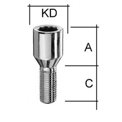Μπουλόνι Τορξ M14x1,5 / Κωνικό 60° / Μήκος: 40 mm - (UG1415KE40)