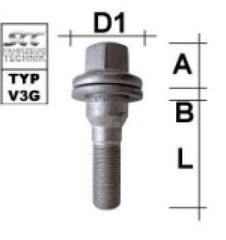 Μπουλόνι (Peugeot / Citroen) Επίπεδο Με Ροδέλα - M12x1,25 / Μήκος: 55mm - (V1225FL55P)