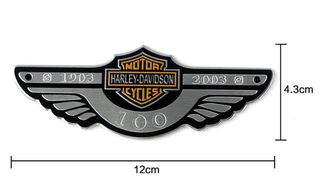 Μεταλλικό Σήμα Έμβλημα Harley Davidson αυτοκόλλητο - Επετειακό 100 χρόνια 1903 - 2003