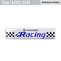 Μεταλλικό Σήμα Έμβλημα VolksWagen Racing αυτοκόλλητο για VW