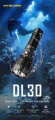ΥΠΟΒΡΥΧΙΟΣ ΦΑΚΟΣ LED (ΣΦΡΑΓΙΣΜΕΝΟΣ ) NITECORE DIVING LIGHT, DL30, 1100Lumens, IP68-100m Submersible- 5 ETH ΕΓΓΥΗΣΗ !